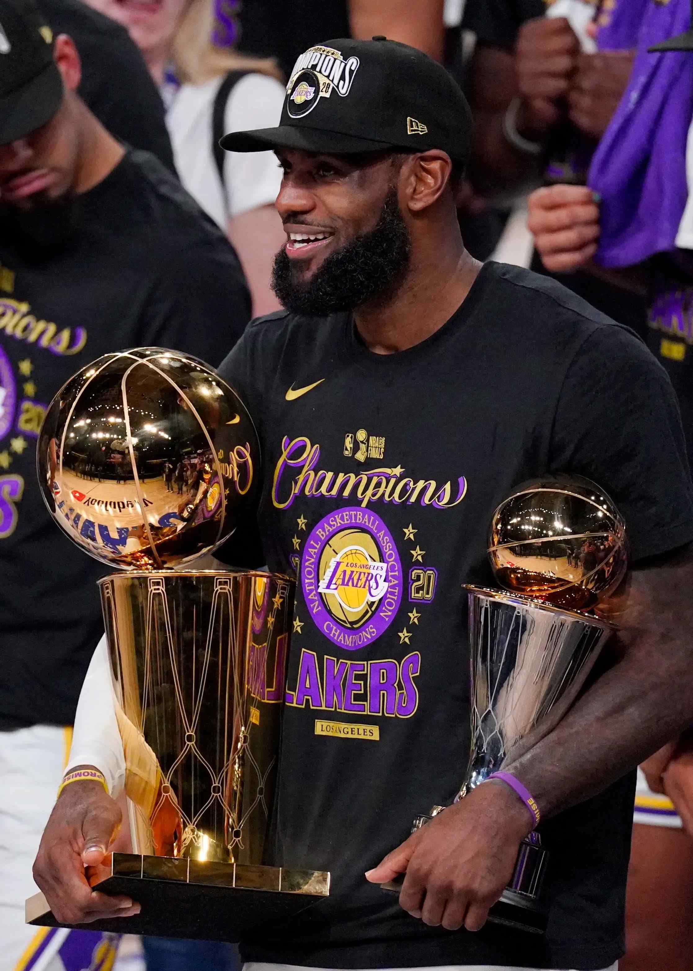 LeBron James winning a championship with the LA Lakers.
